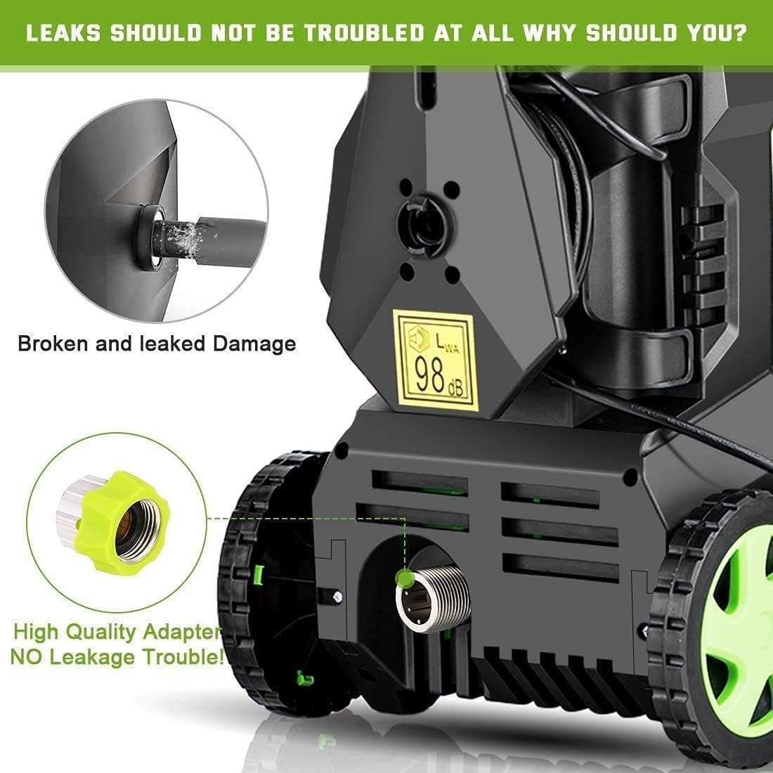Electric Pressure Washer Homdox Pressure Washer 1500W Power Washer High Pressure Cleaner Machine with 5 Nozzles Foam Cannon 3