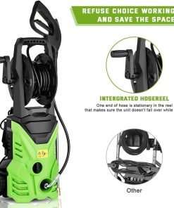 Electric Pressure Washer Homdox Pressure Washer 1500W Power Washer High Pressure Cleaner Machine with 5 Nozzles Foam Cannon 4