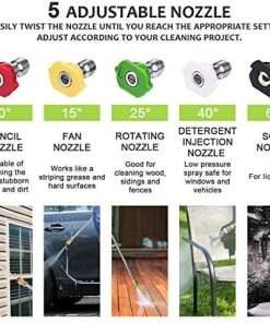 Electric Pressure Washer Homdox Pressure Washer 1500W Power Washer High Pressure Cleaner Machine with 5 Nozzles Foam Cannon 6