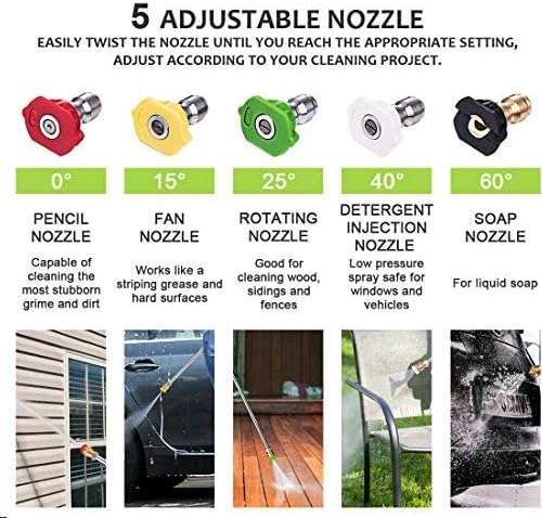 Electric Pressure Washer Homdox Pressure Washer 1500W Power Washer High Pressure Cleaner Machine with 5 Nozzles Foam Cannon 6