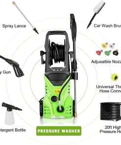 Electric Pressure Washer Homdox Pressure Washer 1500W Power Washer High Pressure Cleaner Machine with 5 Nozzles Foam Cannon 7