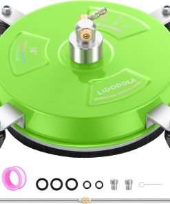 14 Pressure Washer Surface Cleaner with 4 Wheels - Coated Green Stainless Steel Surface Cleaner for Pressure Washer Attachment for Concrete - 1