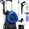 Electric Power Washer 4200PSI Max 2.8 GPM Electric Pressure Washer with 25 Foot Hose, 16.4 Foot Power Cord, Soap Tank Car Wash Machine Blue Ideal Cleaning - 1
