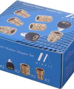 M MINGLE Ultimate Pressure Washer Adapter Set, Quick Disconnect Kit, M22 Swivel to 3-8 Inch Quick Connect, 3-4 Inch to Quick Release, 8-Pack - 6