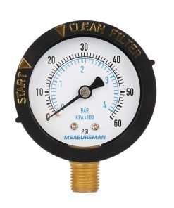 MEASUREMAN 2 Start and Clean Filter Pressure Gauge, Swimming Pool Filter Pressure Gauge, Spa, Aquarium, Water Pressure Gauge - 1