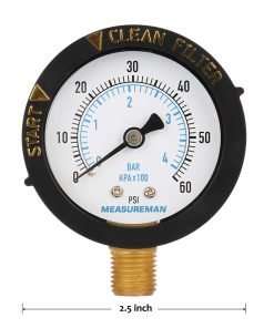 MEASUREMAN 2 Start and Clean Filter Pressure Gauge, Swimming Pool Filter Pressure Gauge, Spa, Aquarium, Water Pressure Gauge - 7