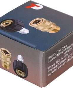 Tool Daily Pressure Washer Adapter Set, Quick Connect Kit, M22 14mm Swivel to M22 Metric Fitting, 5000 PSI - 6