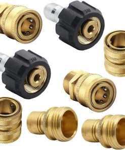 Twinkle Star Pressure Washer Adapter Set, Quick Disconnect Kit, M22 Swivel to 3-8- Quick Connect, 3-4- to Quick Release - 1