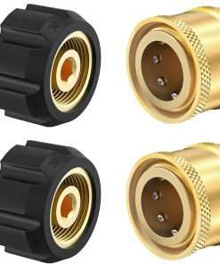 Twinkle Star Pressure Washer Quick Connect Fittings, Quick Connect Kit M22 14mm to 3-8 Inch, 4 Pieces - 1