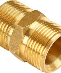 YAMATIC Pressure Washer Hose Coupler, M22-14mm Male to M22-14mm Male, Solid Brass 5000 PSI Pressure Washer Hose Extension Adapter Fitting, 1 PCS - 1