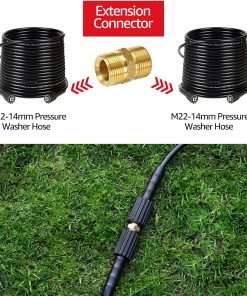 YAMATIC Pressure Washer Hose Coupler, M22-14mm Male to M22-14mm Male, Solid Brass 5000 PSI Pressure Washer Hose Extension Adapter Fitting, 1 PCS - 6