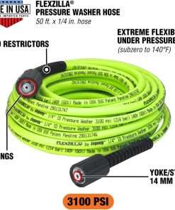 Flexzilla Pressure Washer Hose with M22 Fittings, 1-4 in. x 50 ft., ZillaGreen - HFZPW3450M-E - 2