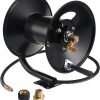 M MINGLE High Pressure Washer Hose Reel 150ft, Heavy Duty Steel Hose Reel, Manual Crank Power Washer Hose Reel with 3-8 Pressure Wash Whip Hose - 1