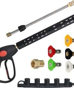 M MINGLE Replacement Pressure Washer Gun with Extension Wand, M22 15mm or M22 14mm Fitting, 5 Nozzle Tips, 40 Inch, 4000 PSI - 1