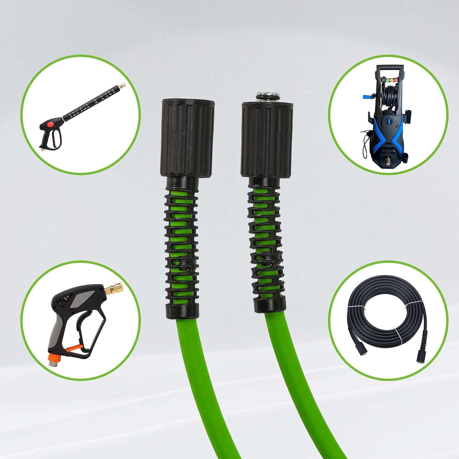 PWACCS Pressure Washer Hose for Power Washer – 3600 PSI Kink Resistant Pressure Washing Extension Hose 50 FT x 1-4 – Universal Electric Power Wash Hose for Replacement – 2