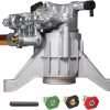 TOOLCY 7-8 Shaft Vertical Pressure Washer Pump - Max 3100 PSI @ 2.5 GPM OEM & Power Washer Pump for Gas Washer - Pre-Filling Gear Oil - 1