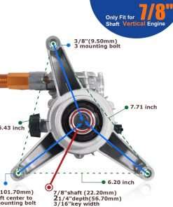 TOOLCY 7-8 Shaft Vertical Pressure Washer Pump - Max 3100 PSI @ 2.5 GPM OEM & Power Washer Pump for Gas Washer - Pre-Filling Gear Oil - 2