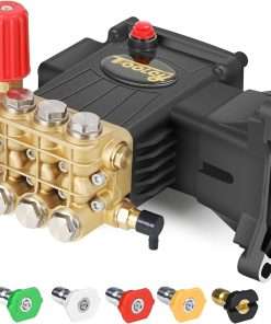 TOOLCY Pressure Washer Pump 3800-4000 PSI Max, 4.4 GPM, 1 inch Shaft Horizontal Triplex Plunger Replacement Pump for Power Washer, Direct Drive - 1