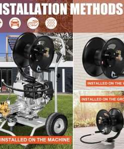 Tool Daily Pressure Washer Hose Reel, 100 FT Heavy Duty Steel Hose Reel for Power Washer - 5