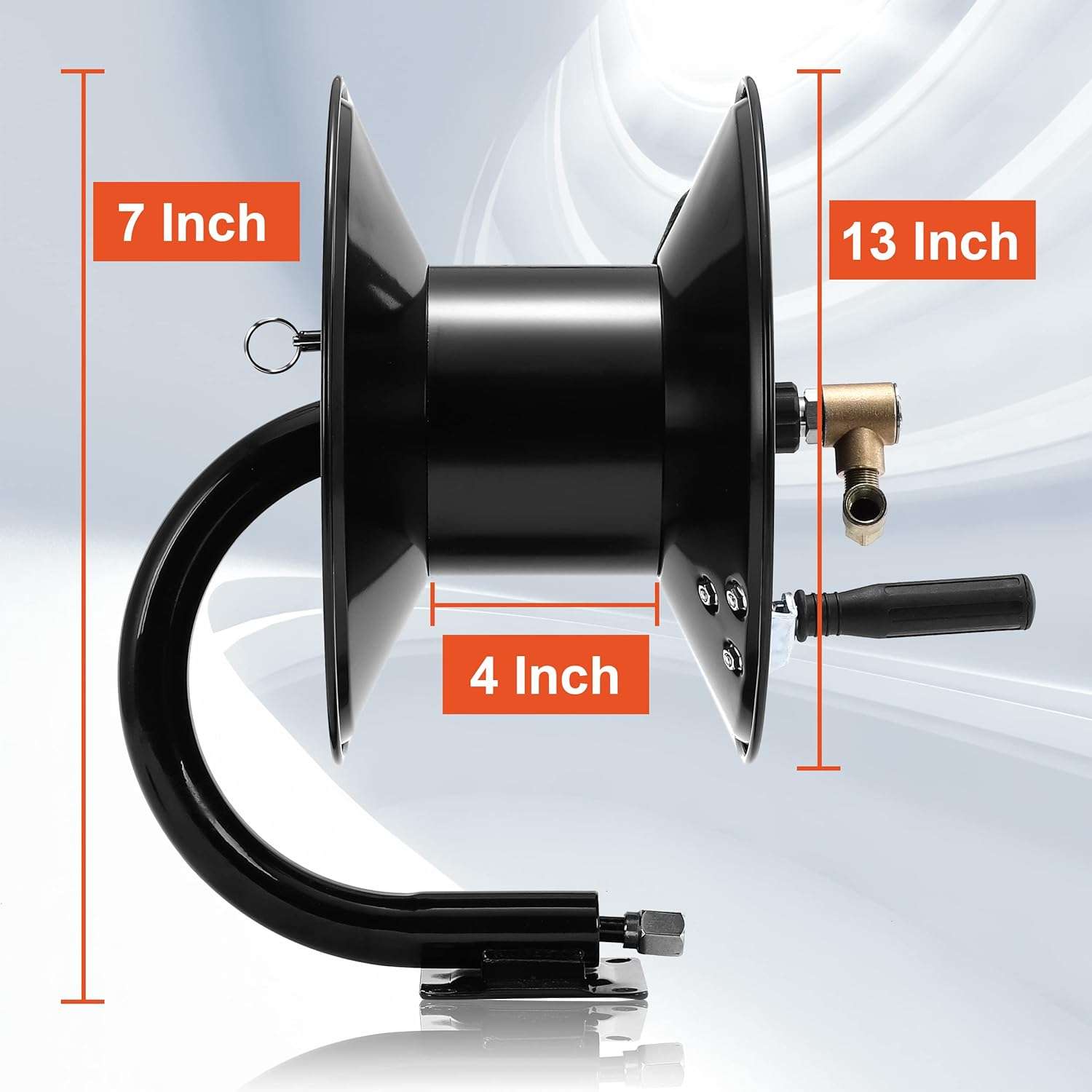 Tool Daily Pressure Washer Hose Reel, 100 FT Heavy Duty Steel Hose Reel for Power Washer - 6