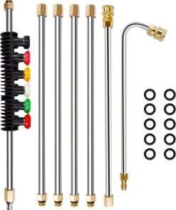 Twinkle Star Pressure Washer Extension Wand Set, 8.5 ft Replacement Lance with 6 Nozzle Tips, 4000PSI - 1