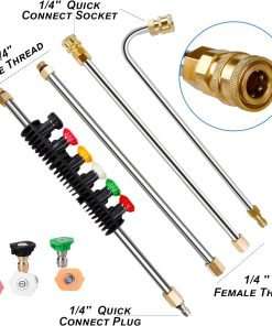 Twinkle Star Pressure Washer Extension Wand Set, 8.5 ft Replacement Lance with 6 Nozzle Tips, 4000PSI - 2