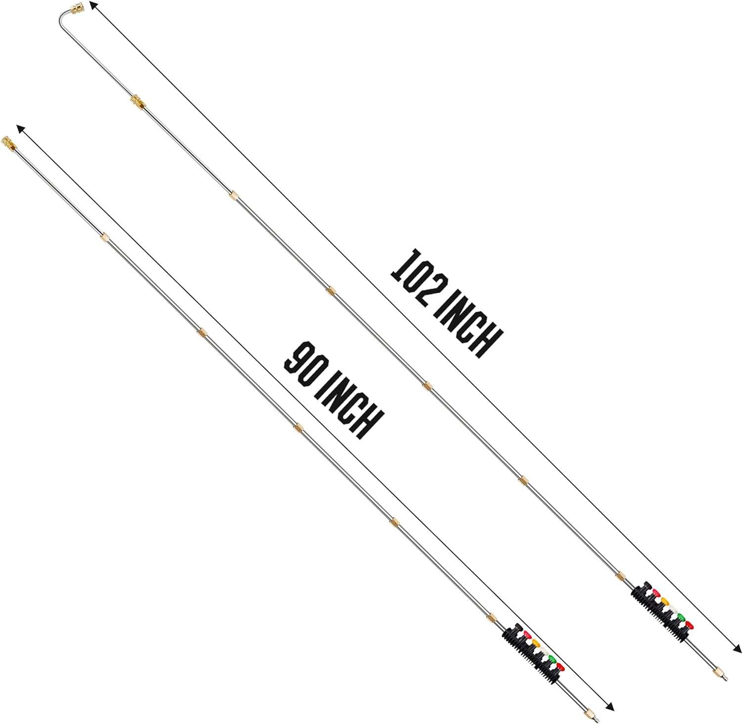 Twinkle Star Pressure Washer Extension Wand Set, 8.5 ft Replacement Lance with 6 Nozzle Tips, 4000PSI - 3