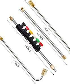 Twinkle Star Pressure Washer Extension Wand Set, 8.5 ft Replacement Lance with 6 Nozzle Tips, 4000PSI - 5