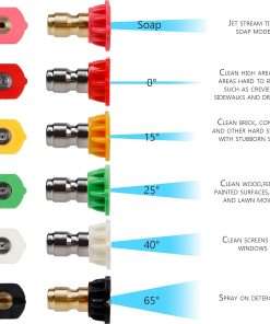 Twinkle Star Pressure Washer Extension Wand Set, 8.5 ft Replacement Lance with 6 Nozzle Tips, 4000PSI - 6