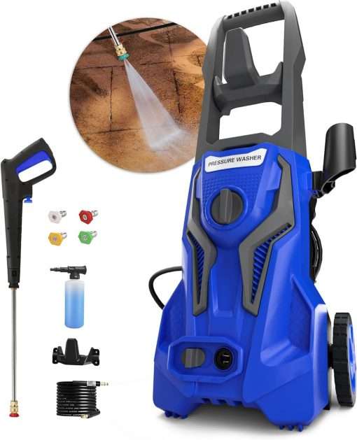 4200 PSI 2.8 GPM Power Washer Electric Powered - Electric Pressure Washer with 25 FT Hose 4 Interchangeable Nozzle & Foam Cannon, for Cars, Patios, and Floor Cleaning - 1