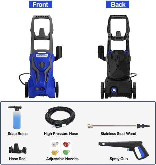 4200 PSI 2.8 GPM Power Washer Electric Powered - Electric Pressure Washer with 25 FT Hose 4 Interchangeable Nozzle & Foam Cannon, for Cars, Patios, and Floor Cleaning - 4