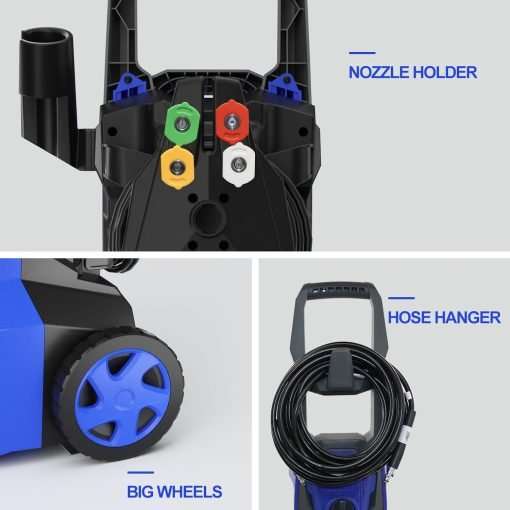 4200 PSI 2.8 GPM Power Washer Electric Powered - Electric Pressure Washer with 25 FT Hose 4 Interchangeable Nozzle & Foam Cannon, for Cars, Patios, and Floor Cleaning - 5