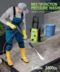 Electric High Pressure Washer - Apiuek Portable Washer with 23 FT Water Outlet & 6.6 FT Inlet Hose, Upgraded Foam Cannon, 4 Nozzle Set, Cleans Patios-Cars-Fences-Windows, 3800PSI 2.4GPM - 2