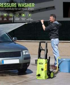 Electric High Pressure Washer - Apiuek Portable Washer with 23 FT Water Outlet & 6.6 FT Inlet Hose, Upgraded Foam Cannon, 4 Nozzle Set, Cleans Patios-Cars-Fences-Windows, 3800PSI 2.4GPM - 7