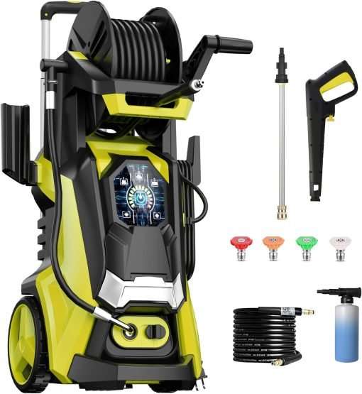 Electric Pressure Washer 4500 PSI 3.2 GPM Touch Screen Adjustable Pressure,4 Nozzles and 500ml Foam Cannon Power Washer Cleaning for Patio - 1