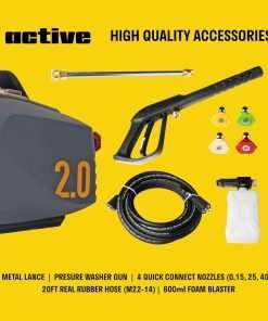 2.0 Electric Pressure Washer - 2.0 GPM Flow and 1800 PSI Peak Pressure, Pressure washers for Power Wash, Power Washers Electric Powered, Wall Mount Pressure Washer, Hidrolavadora Electrica - 6