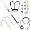24 FT Pressure Washer Telescoping Wand - High Pressure Washer Wand Included Power Washer Extension Wands, Gutter Cleaner, 7 Spray Nozzle Tips, 2 Hose Adapters and Support Belt - 1