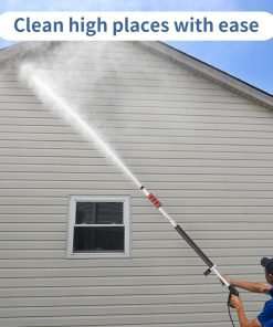 24 FT Pressure Washer Telescoping Wand - High Pressure Washer Wand Included Power Washer Extension Wands, Gutter Cleaner, 7 Spray Nozzle Tips, 2 Hose Adapters and Support Belt - 7