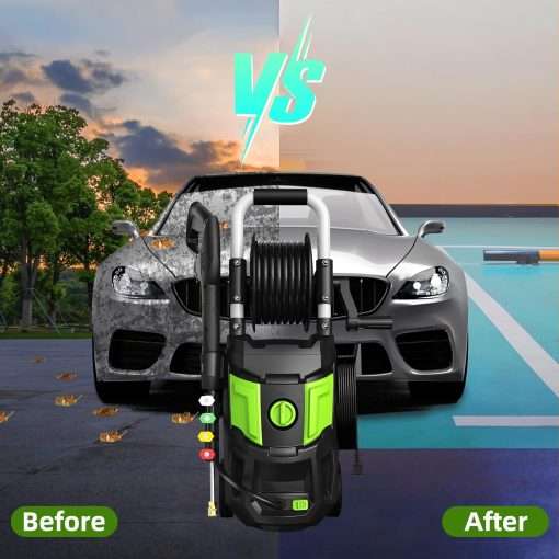 Electric Pressure Washer - 4000 PSI 2.8 GPM Electric Power Washer with Winding 35FT Power Cord, 20FT Hose, 4 Different Nozzles, Soap Cannon - 6