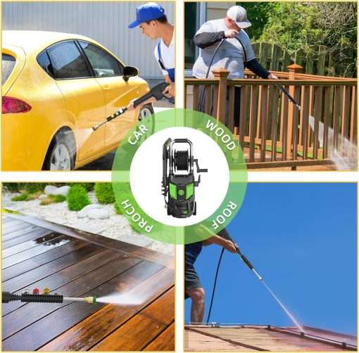 Electric Pressure Washer - 4000 PSI 2.8 GPM Electric Power Washer with Winding 35FT Power Cord, 20FT Hose, 4 Different Nozzles, Soap Cannon - 7