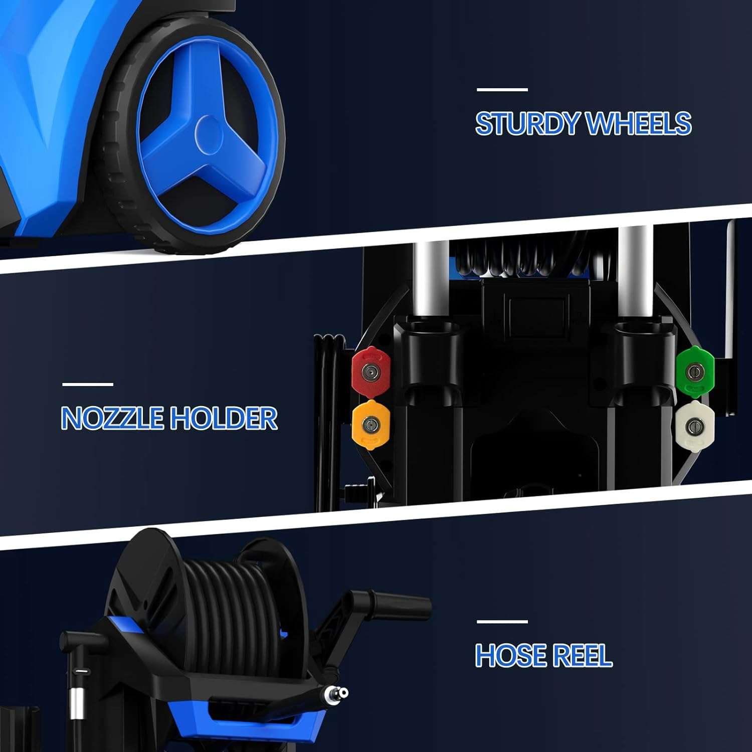 Electric Pressure Washer 4500 PSI 3.2 GPM Electric Power Washer with Smart Control and 3 Levels of Adjustment Effortlessly Clean Patio Blue - 5