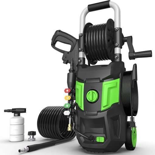 Electric Pressure Washer - 4500PSI Max 2.8 GPM with 20FT Hose,35FT Power Washers Power Cord Foam Cannon 4 Nozzles Power Washer Electric Powerd for Patios Car Garden - 1