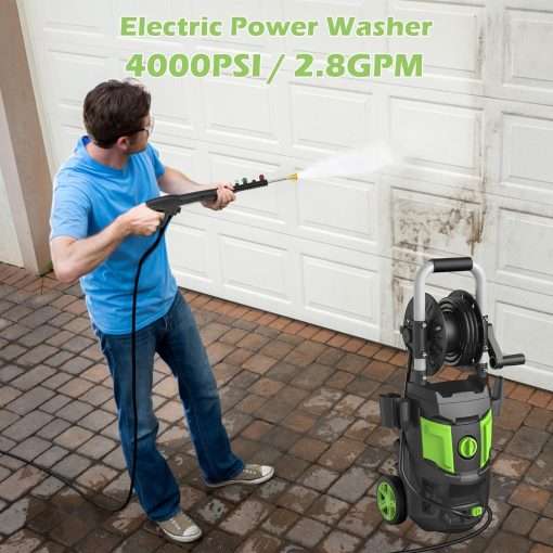 Electric Pressure Washer - 4500PSI Max 2.8 GPM with 20FT Hose,35FT Power Washers Power Cord Foam Cannon 4 Nozzles Power Washer Electric Powerd for Patios Car Garden - 2