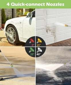 Electric Pressure Washer - 4500PSI Max 2.8 GPM with 20FT Hose,35FT Power Washers Power Cord Foam Cannon 4 Nozzles Power Washer Electric Powerd for Patios Car Garden - 3