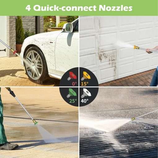Electric Pressure Washer - 4500PSI Max 2.8 GPM with 20FT Hose,35FT Power Washers Power Cord Foam Cannon 4 Nozzles Power Washer Electric Powerd for Patios Car Garden - 3