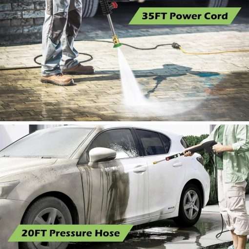 Electric Pressure Washer - 4500PSI Max 2.8 GPM with 20FT Hose,35FT Power Washers Power Cord Foam Cannon 4 Nozzles Power Washer Electric Powerd for Patios Car Garden - 4