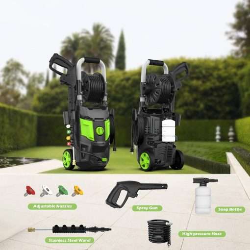 Electric Pressure Washer - 4500PSI Max 2.8 GPM with 20FT Hose,35FT Power Washers Power Cord Foam Cannon 4 Nozzles Power Washer Electric Powerd for Patios Car Garden - 6