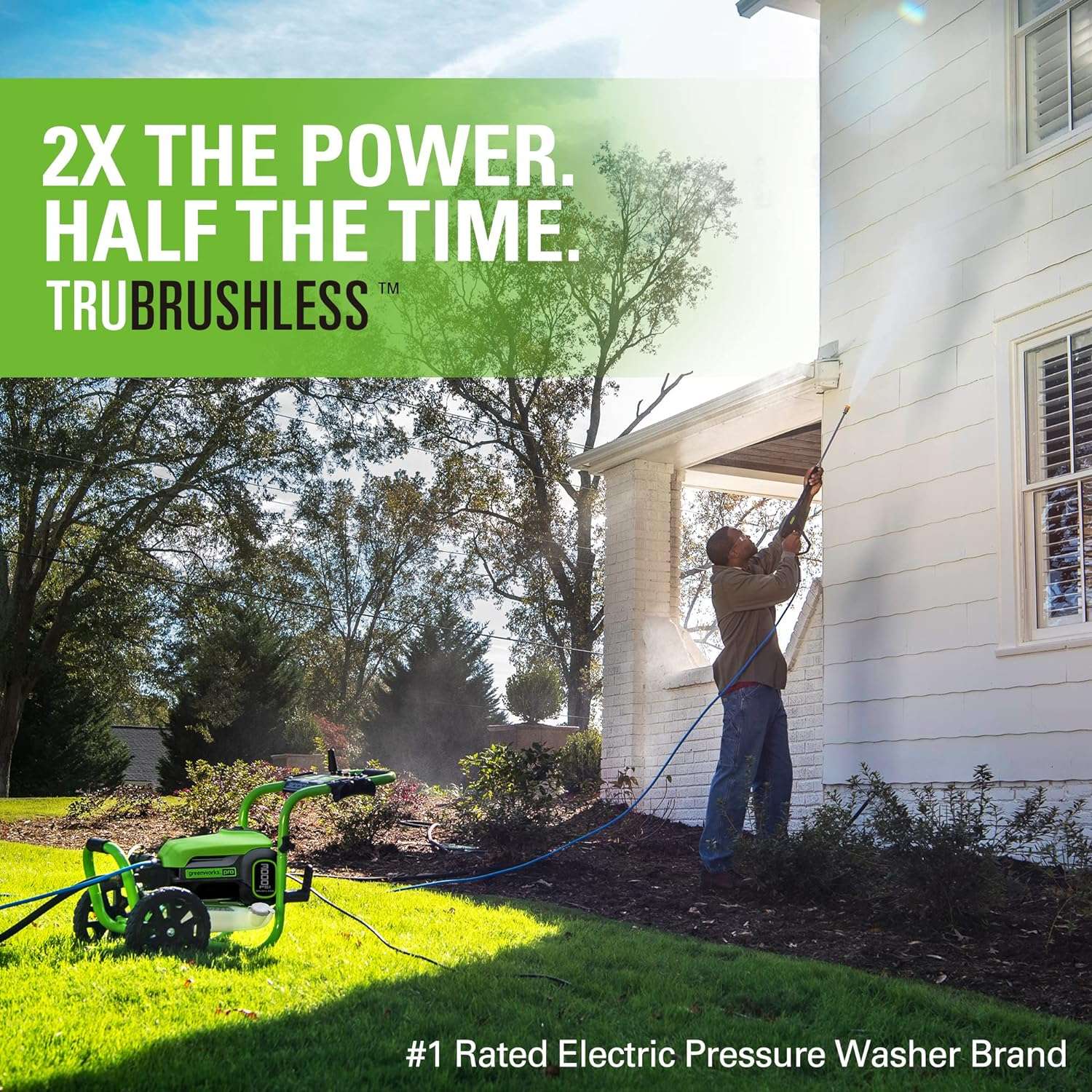 Greenworks 3000 PSI (1.1 GPM) TruBrushless Electric Pressure Washer (PWMA Certified) - 5