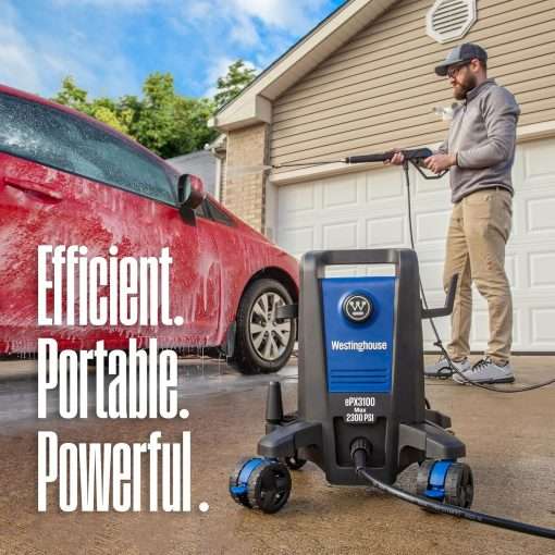 Westinghouse ePX3100 Electric Pressure Washer, 2300 Max PSI 1.76 Max GPM with Anti-Tipping Technology, Onboard Soap Tank, Pro-Style Steel Wand, 5-Nozzle Set - 5