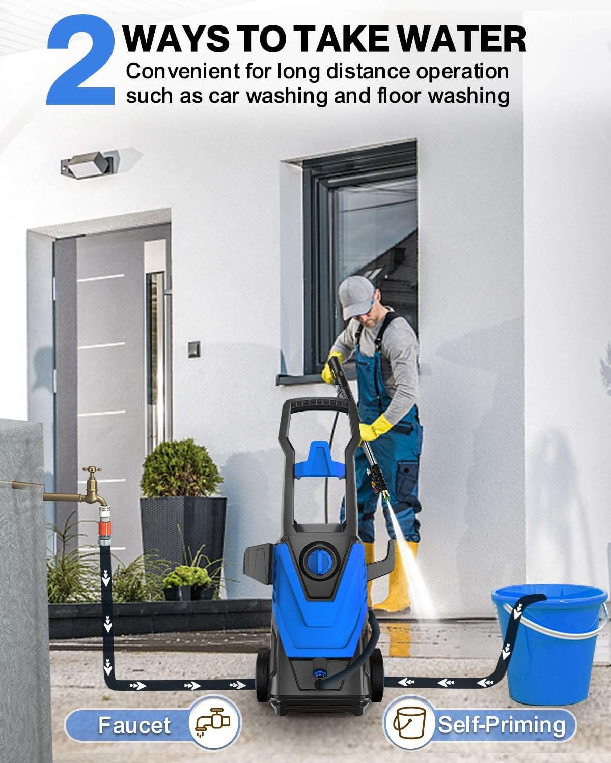 AgiiMan Electric Pressure Washer, 4200PSI Max 2.8 GPM Power Washer Electric Powered with 20FT Hose, 4 Nozzles, Foam Cannon, High Pressure Cleaner Machine - 5